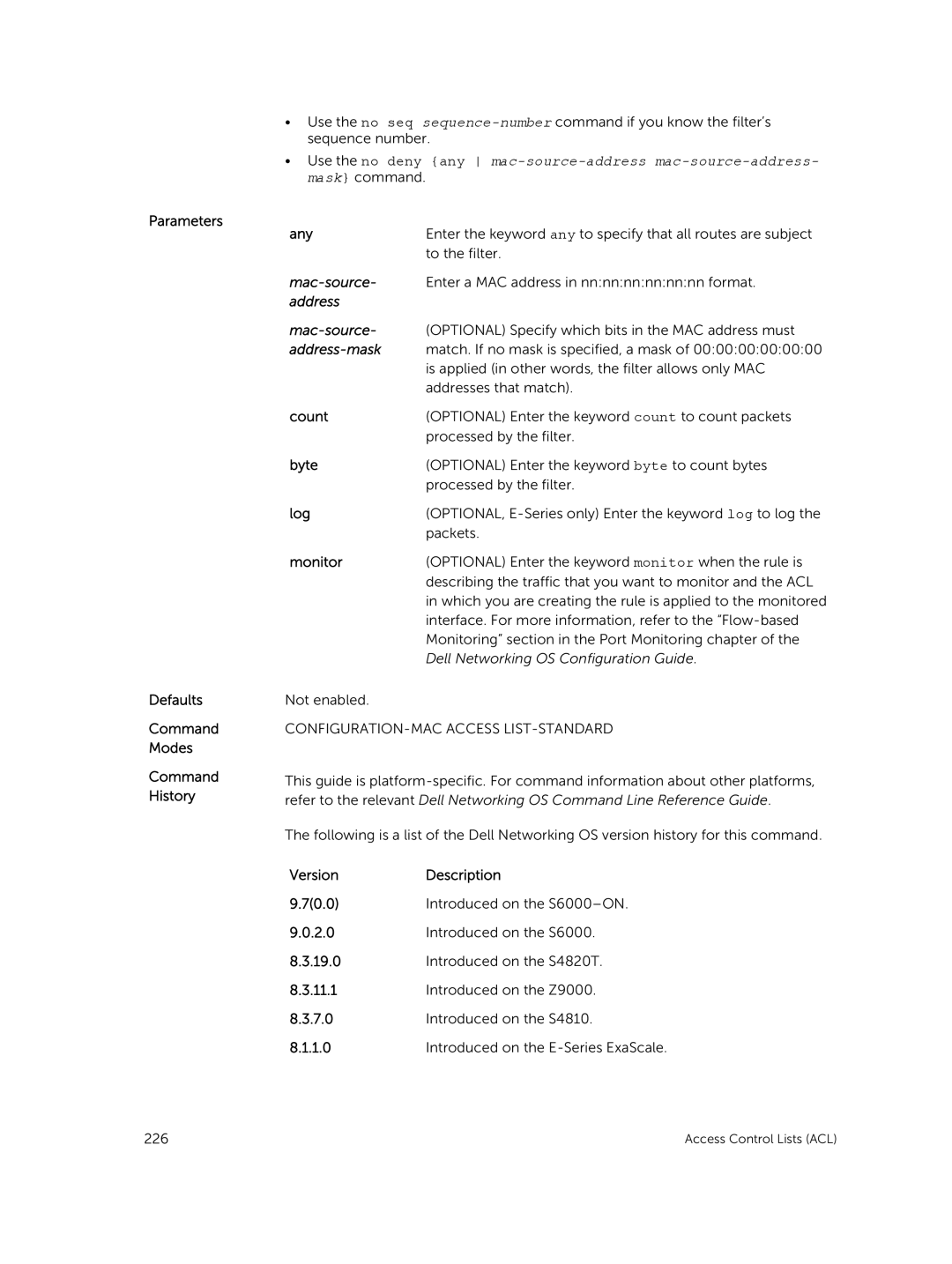 Dell 9.7(0.0) manual Address Mac-source, Address-mask 