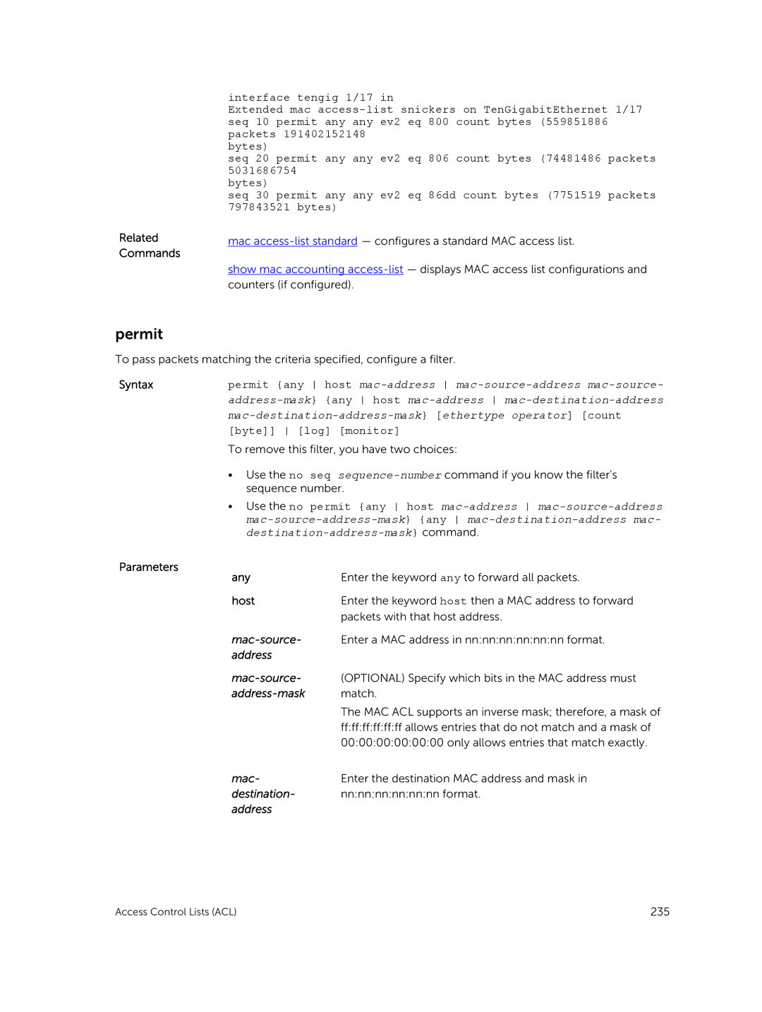 Dell 9.7(0.0) manual Mac, Address 