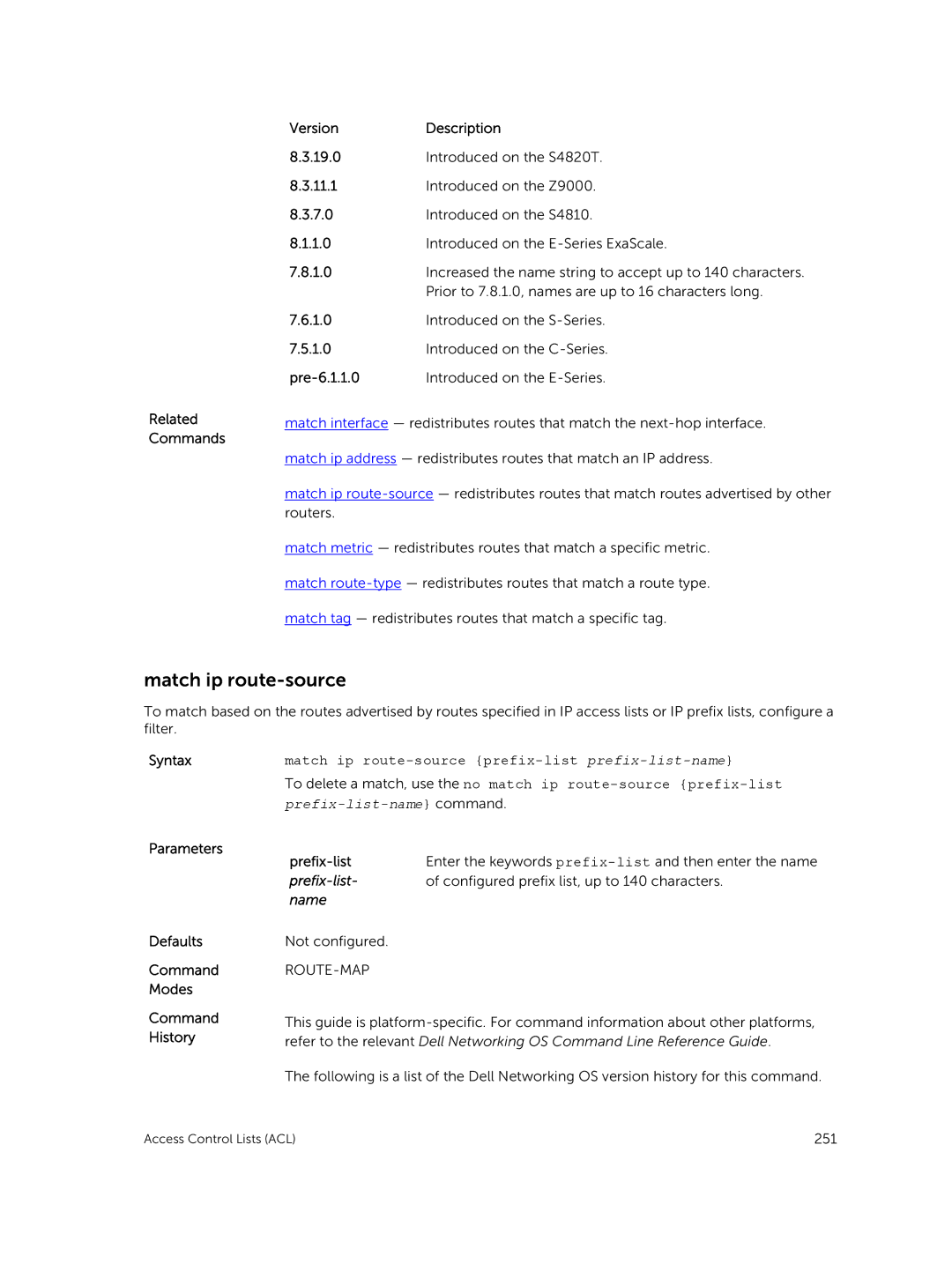 Dell 9.7(0.0) manual Match ip route-source 