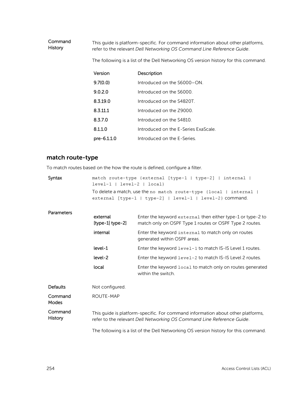 Dell 9.7(0.0) manual Match route-type 