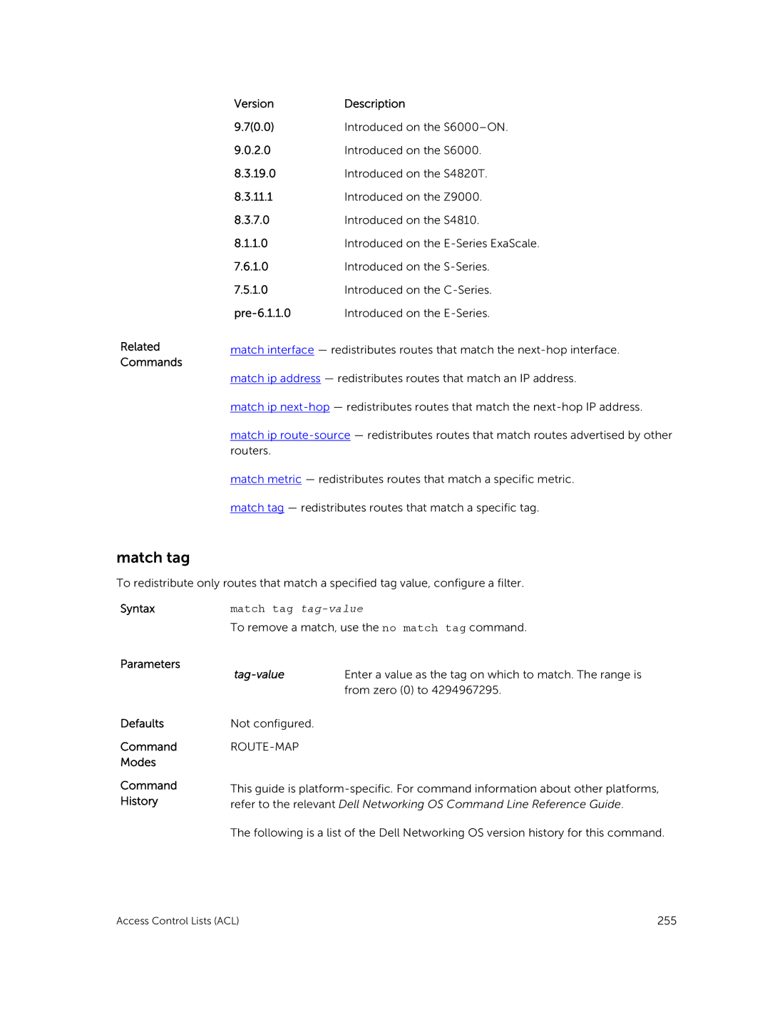 Dell 9.7(0.0) manual Match tag tag-value, Tag-value 