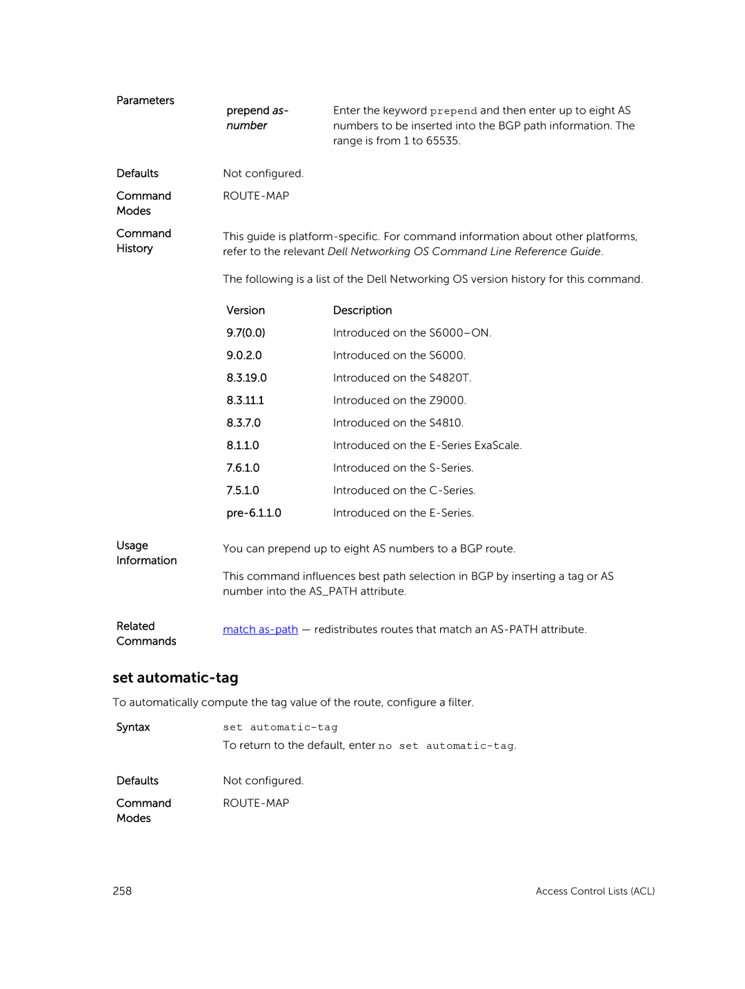 Dell 9.7(0.0) manual Set automatic-tag, To return to the default, enter no set automatic-tag 