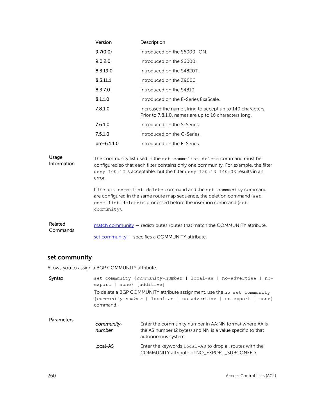 Dell 9.7(0.0) manual Set community, Local-AS 