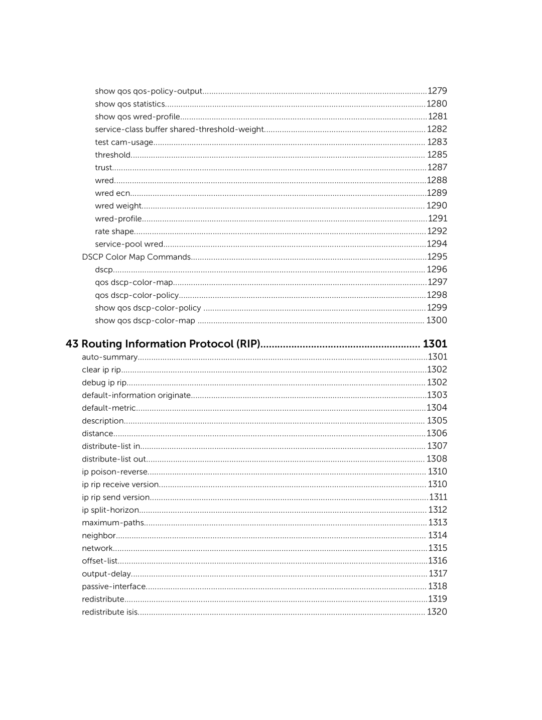 Dell 9.7(0.0) manual Routing Information Protocol RIP 1301 