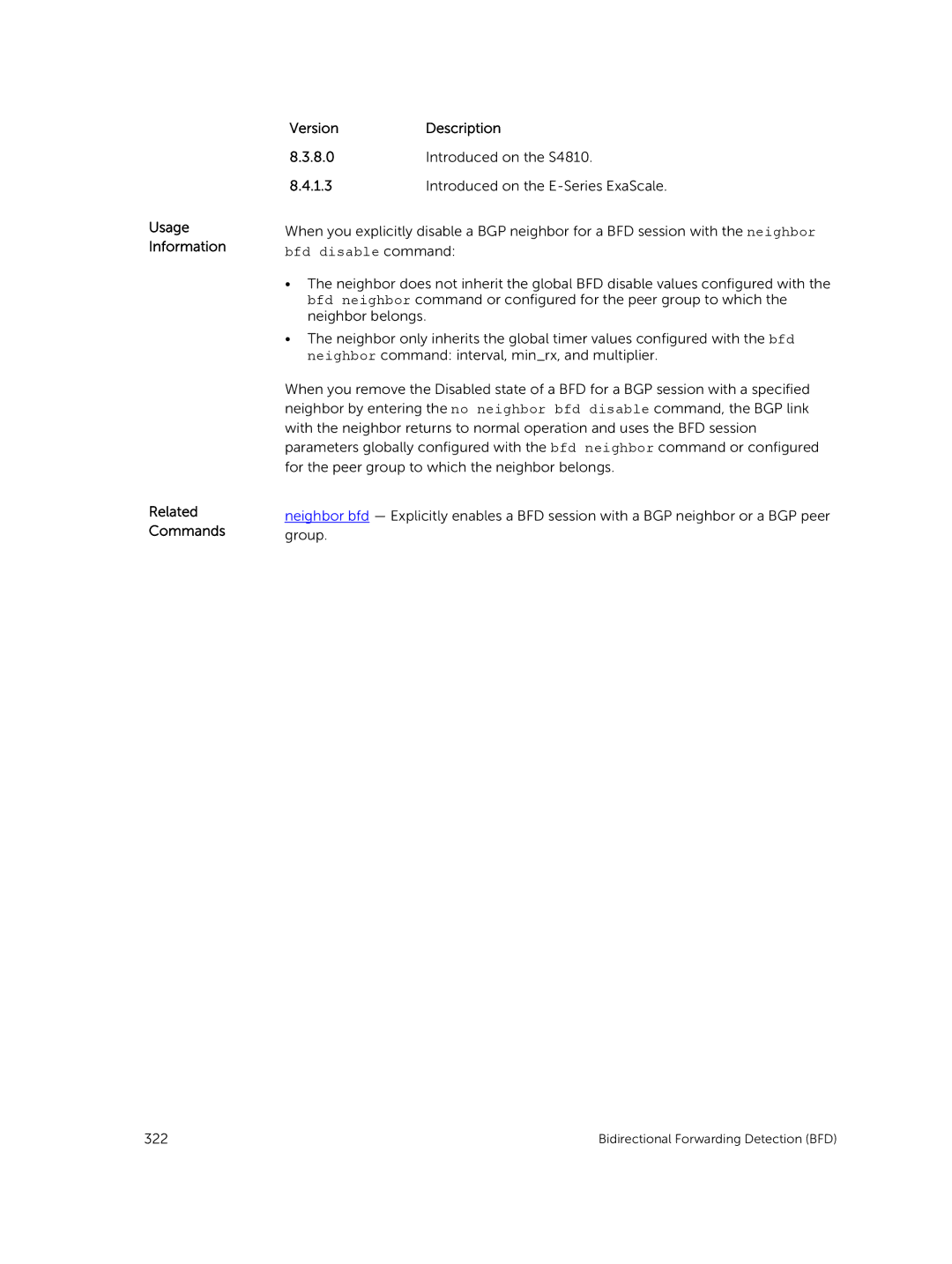 Dell 9.7(0.0) manual Bidirectional Forwarding Detection BFD 