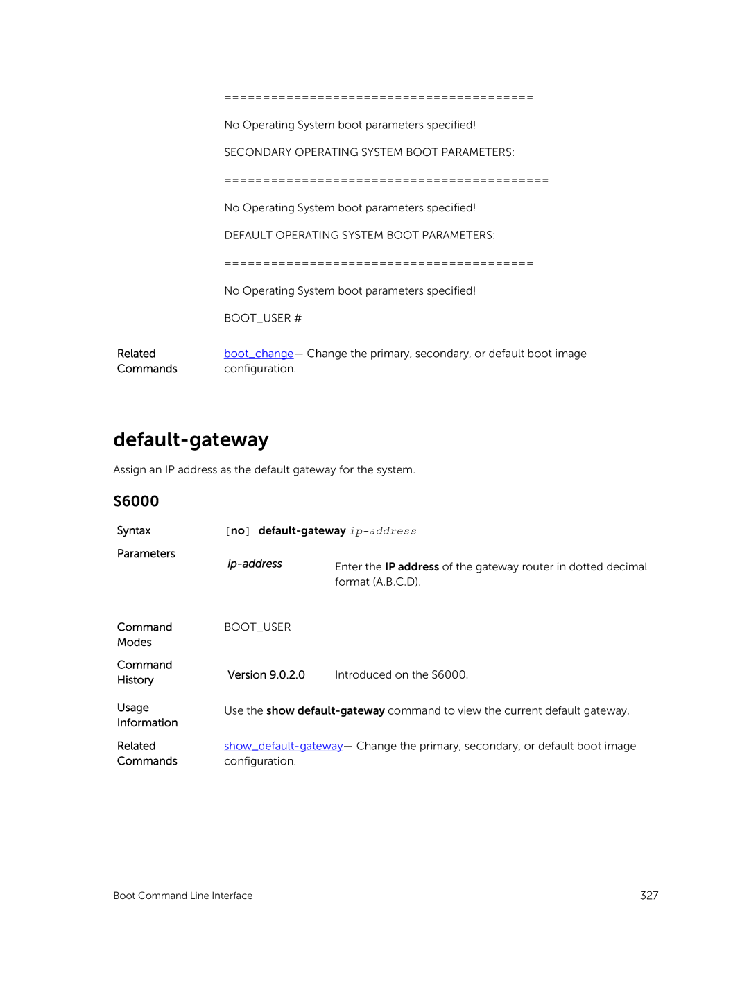 Dell 9.7(0.0) manual Default-gateway, Related 