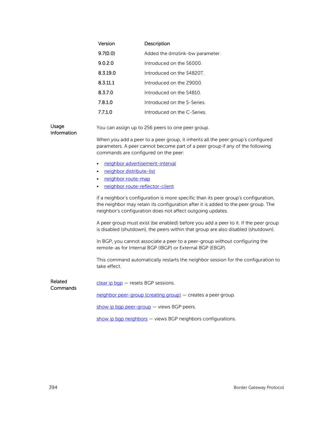 Dell 9.7(0.0) manual Added the dmzlink-bw parameter 