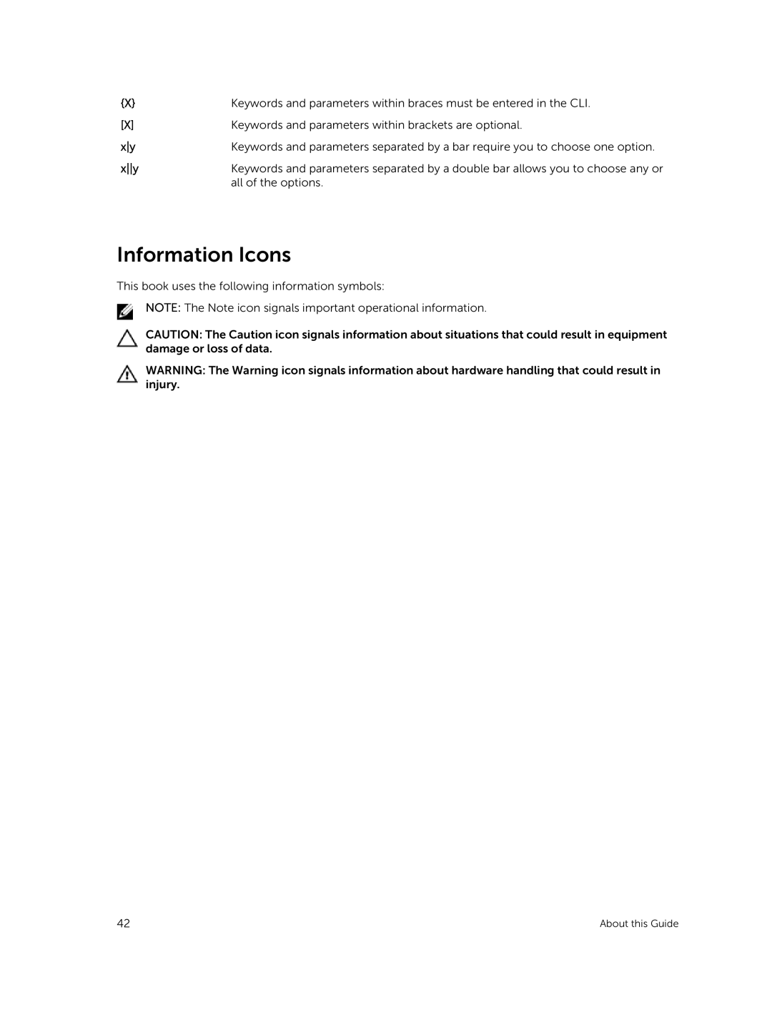 Dell 9.7(0.0) manual Information Icons 