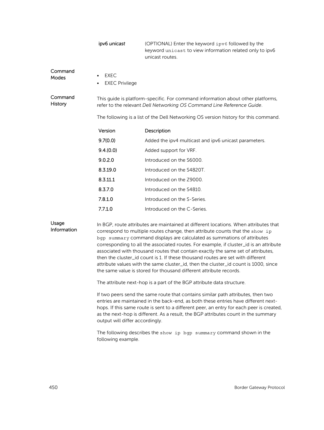 Dell 9.7(0.0) manual Ipv6 unicast 