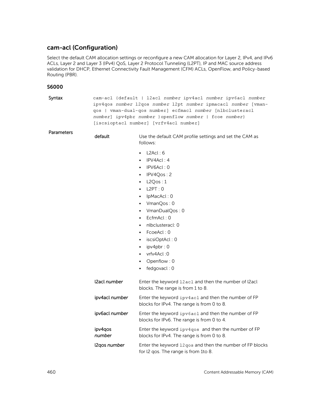 Dell 9.7(0.0) manual Cam-acl Configuration 