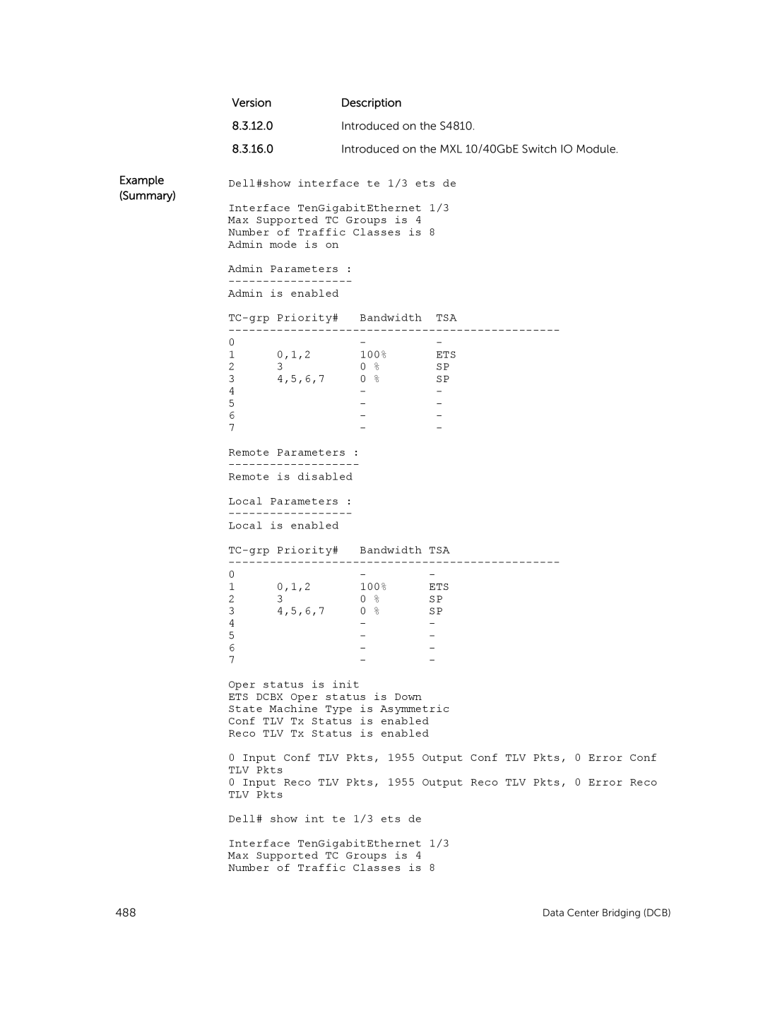 Dell 9.7(0.0) manual Example Summary VersionDescription, Ets 