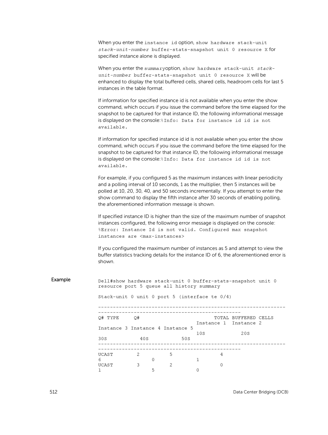 Dell 9.7(0.0) manual # Type Total Buffered Cells, Ucast 