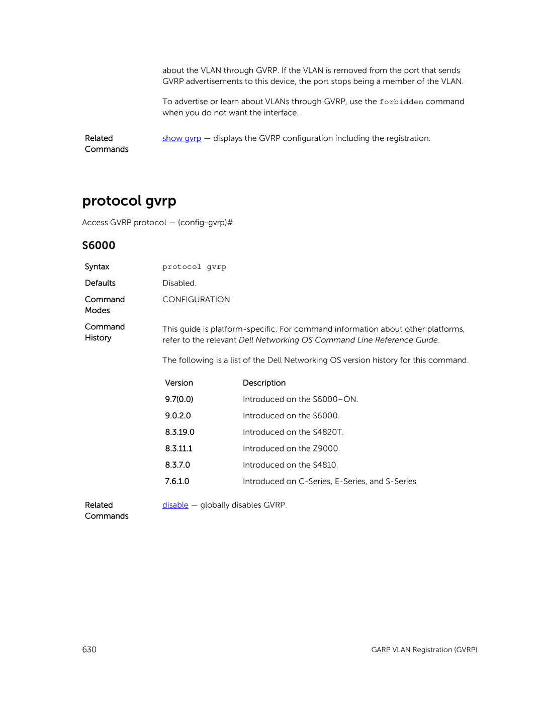 Dell 9.7(0.0) manual Protocol gvrp 