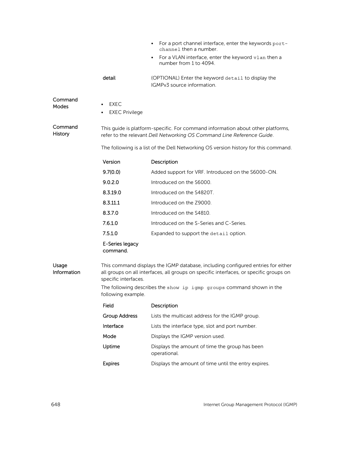 Dell 9.7(0.0) manual Optional Enter the keyword detail to display 