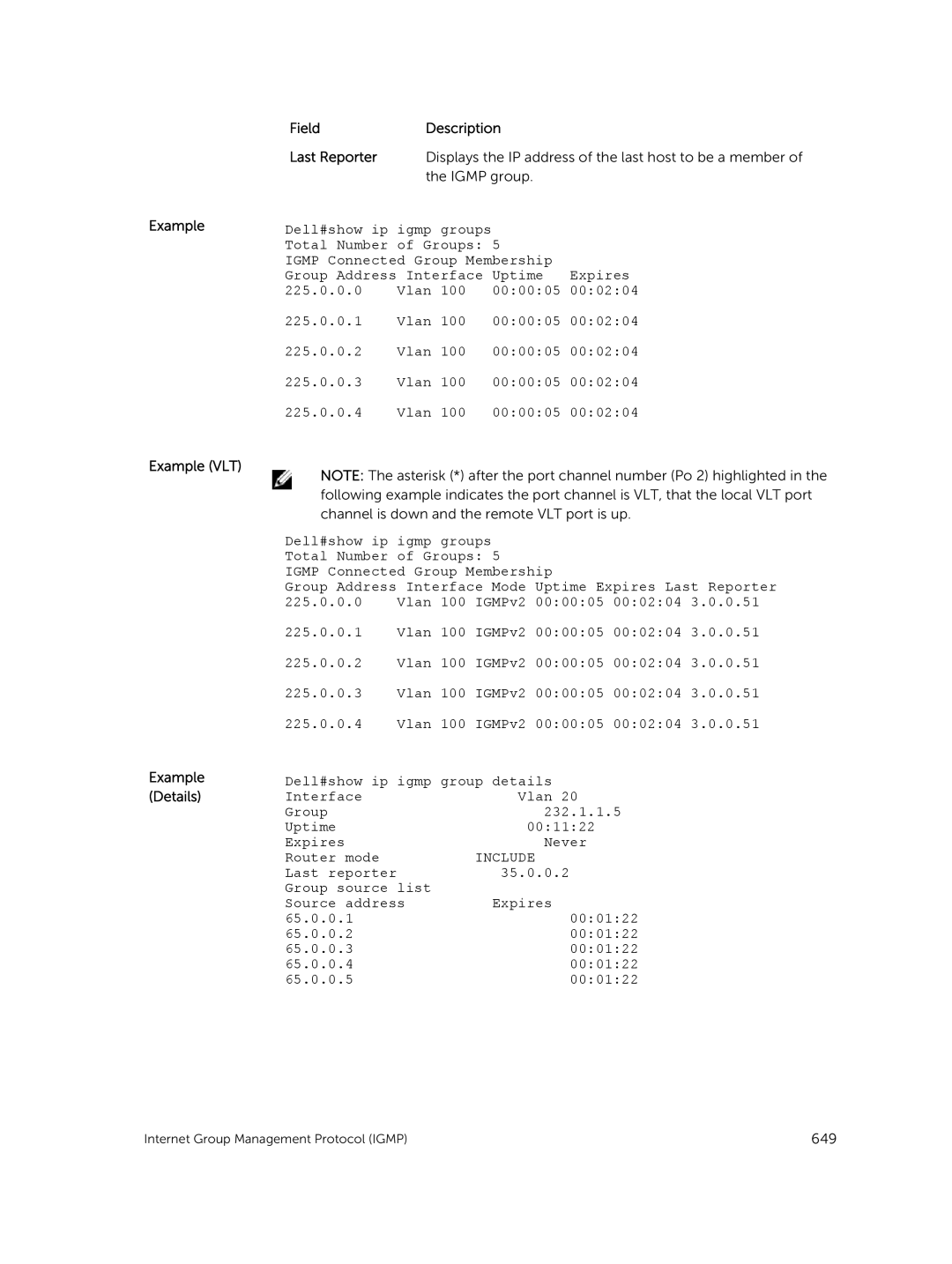 Dell 9.7(0.0) manual Igmp group, Include 