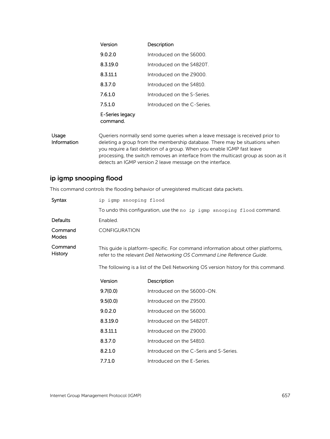 Dell 9.7(0.0) manual Ip igmp snooping flood 