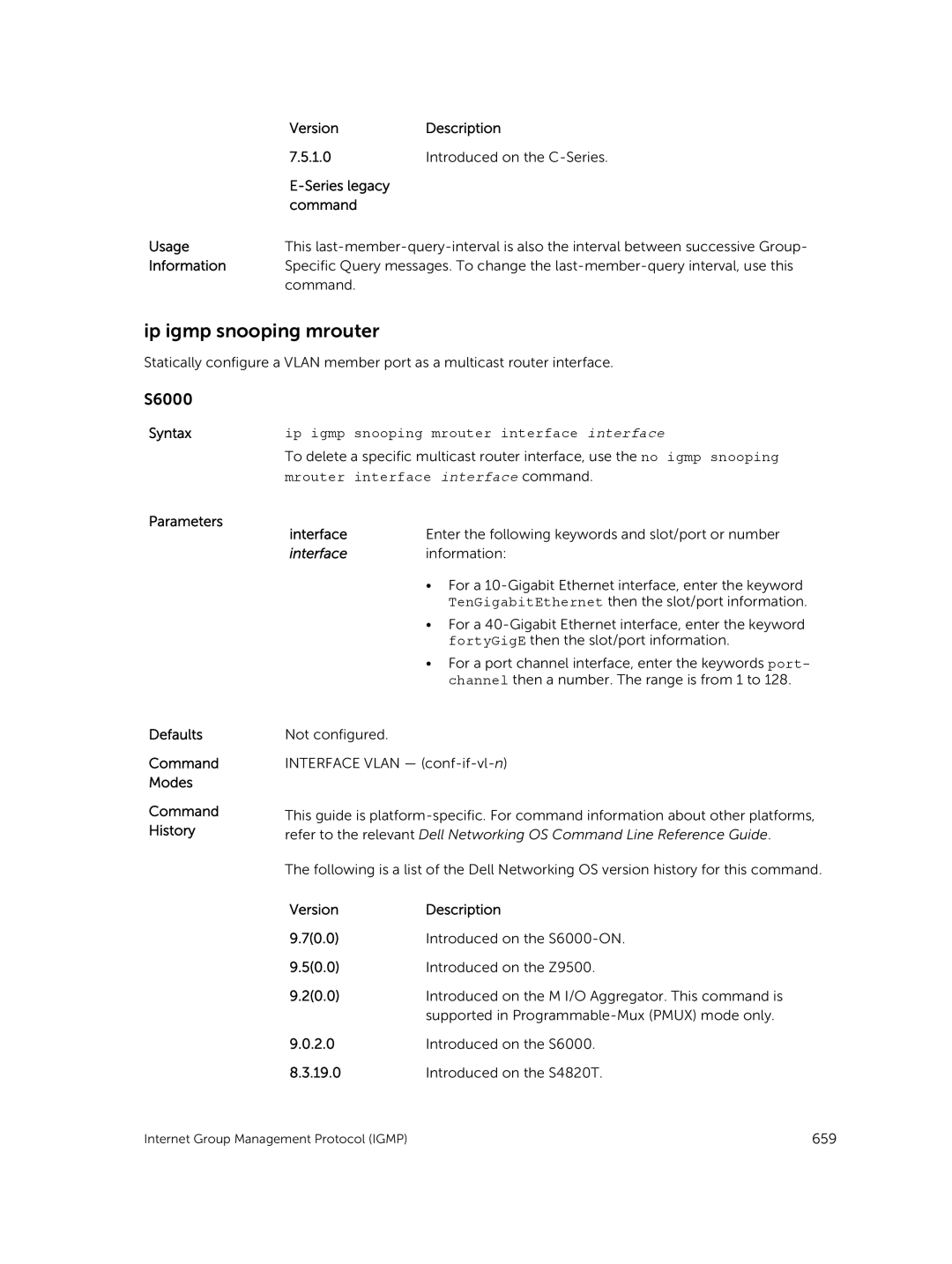 Dell 9.7(0.0) manual Ip igmp snooping mrouter interface interface 