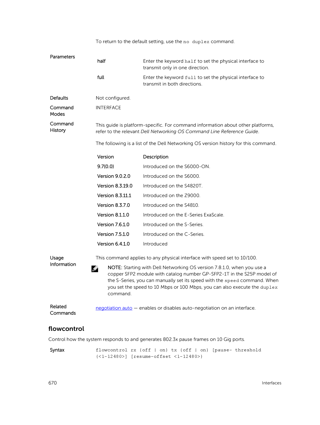 Dell 9.7(0.0) manual Flowcontrol, Half, Full 