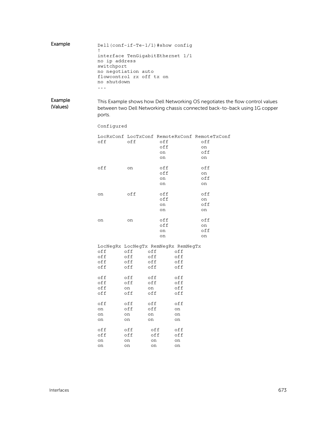 Dell 9.7(0.0) manual Example Example Values 