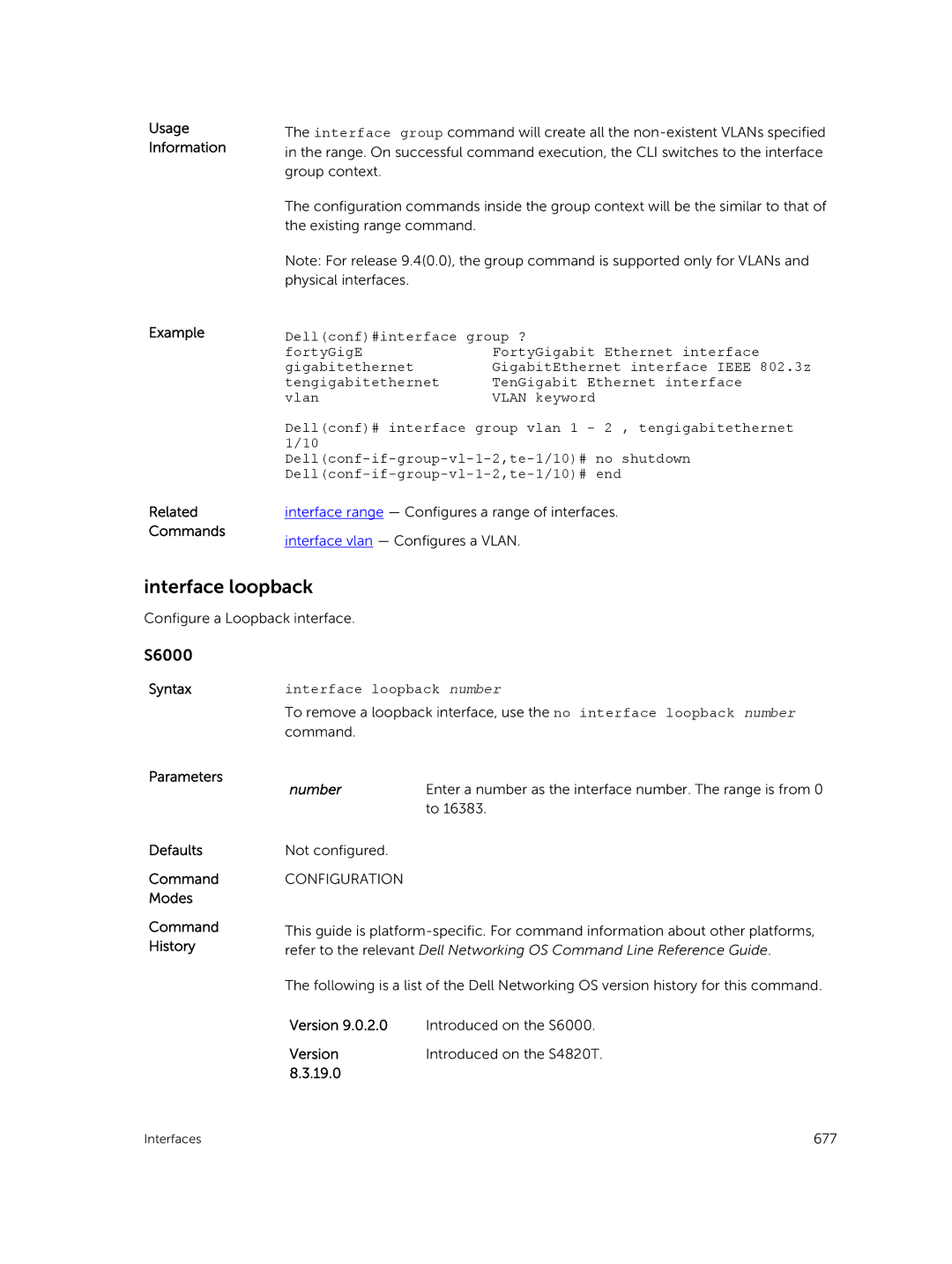 Dell 9.7(0.0) manual Usage Information Example Related Commands, Interface loopback number 