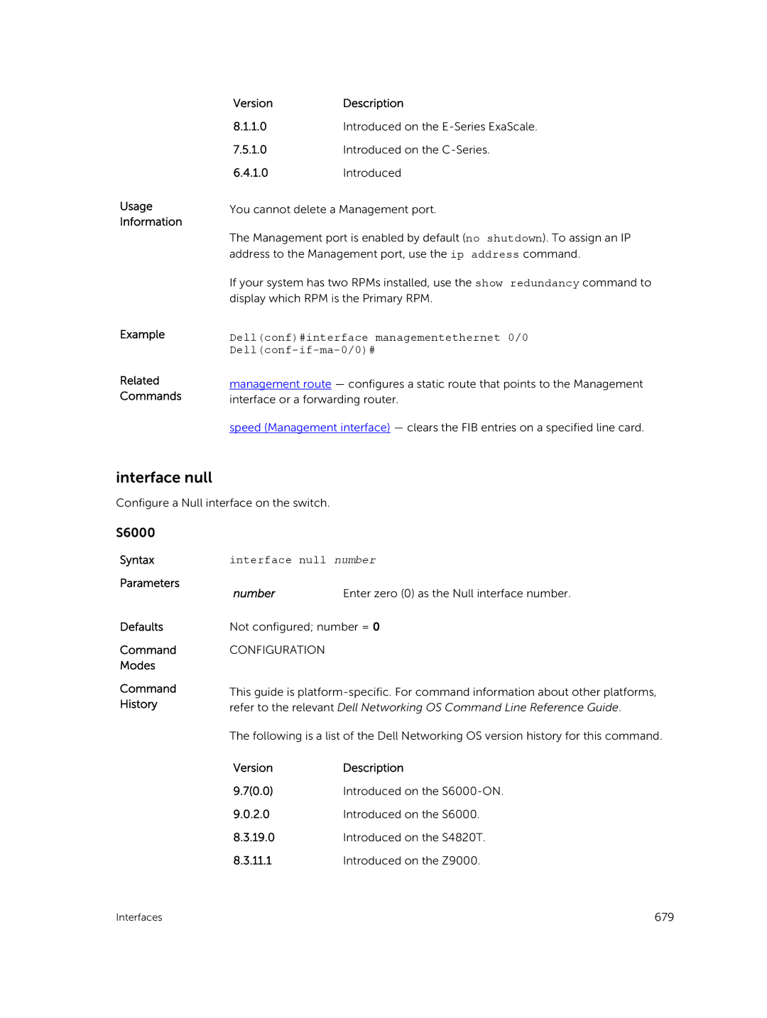 Dell 9.7(0.0) manual Interface null number, Number Enter zero 0 as the Null interface number 