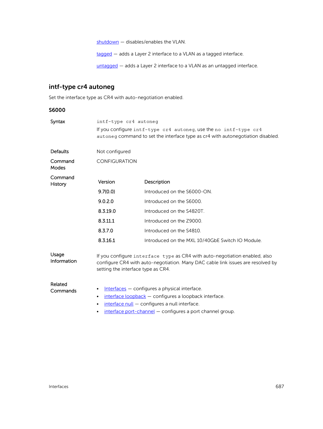 Dell 9.7(0.0) manual Intf-type cr4 autoneg 