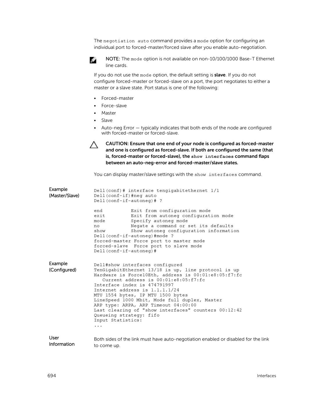 Dell 9.7(0.0) manual Example Configured User Information 