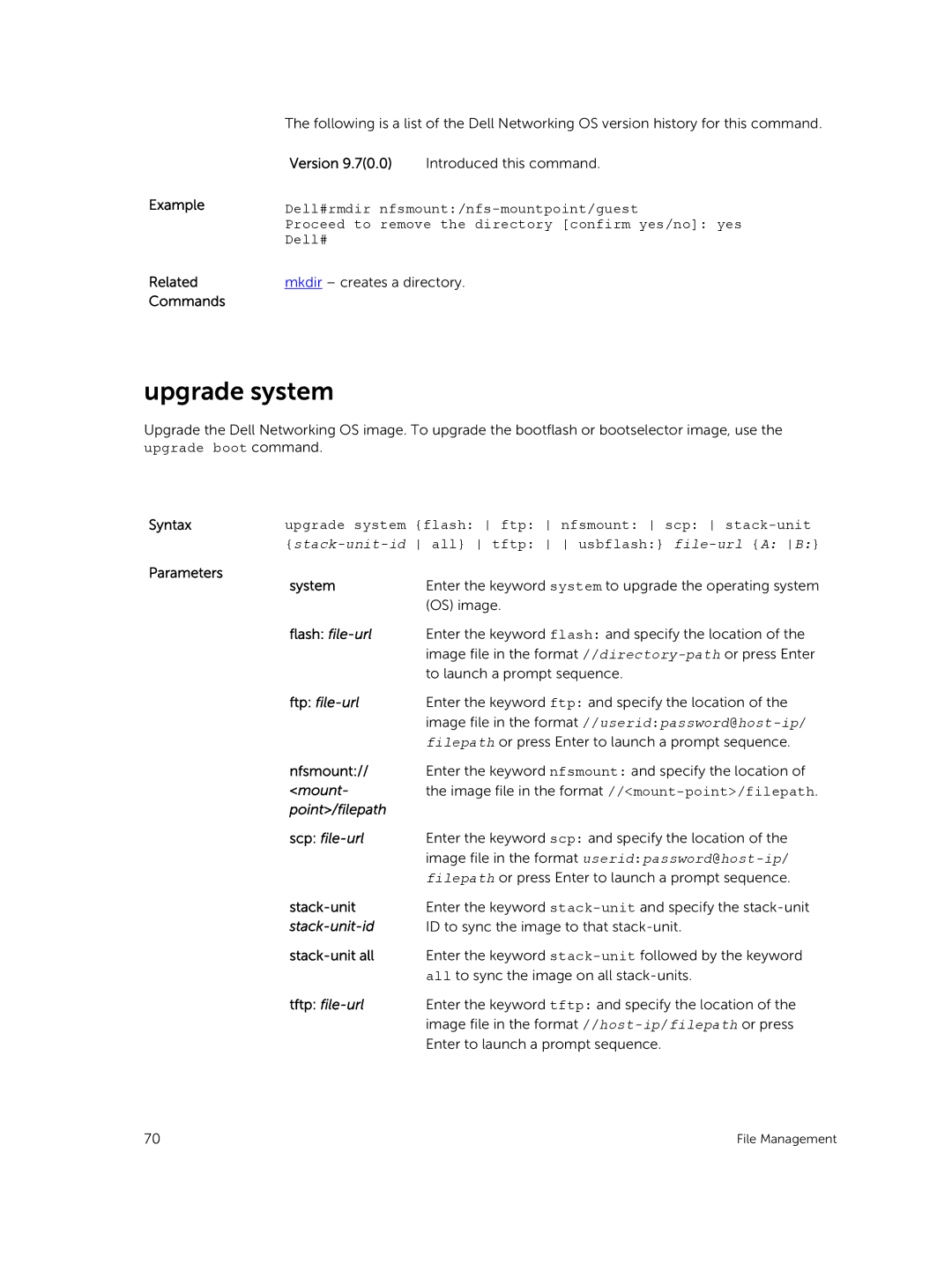 Dell 9.7(0.0) manual Upgrade system 