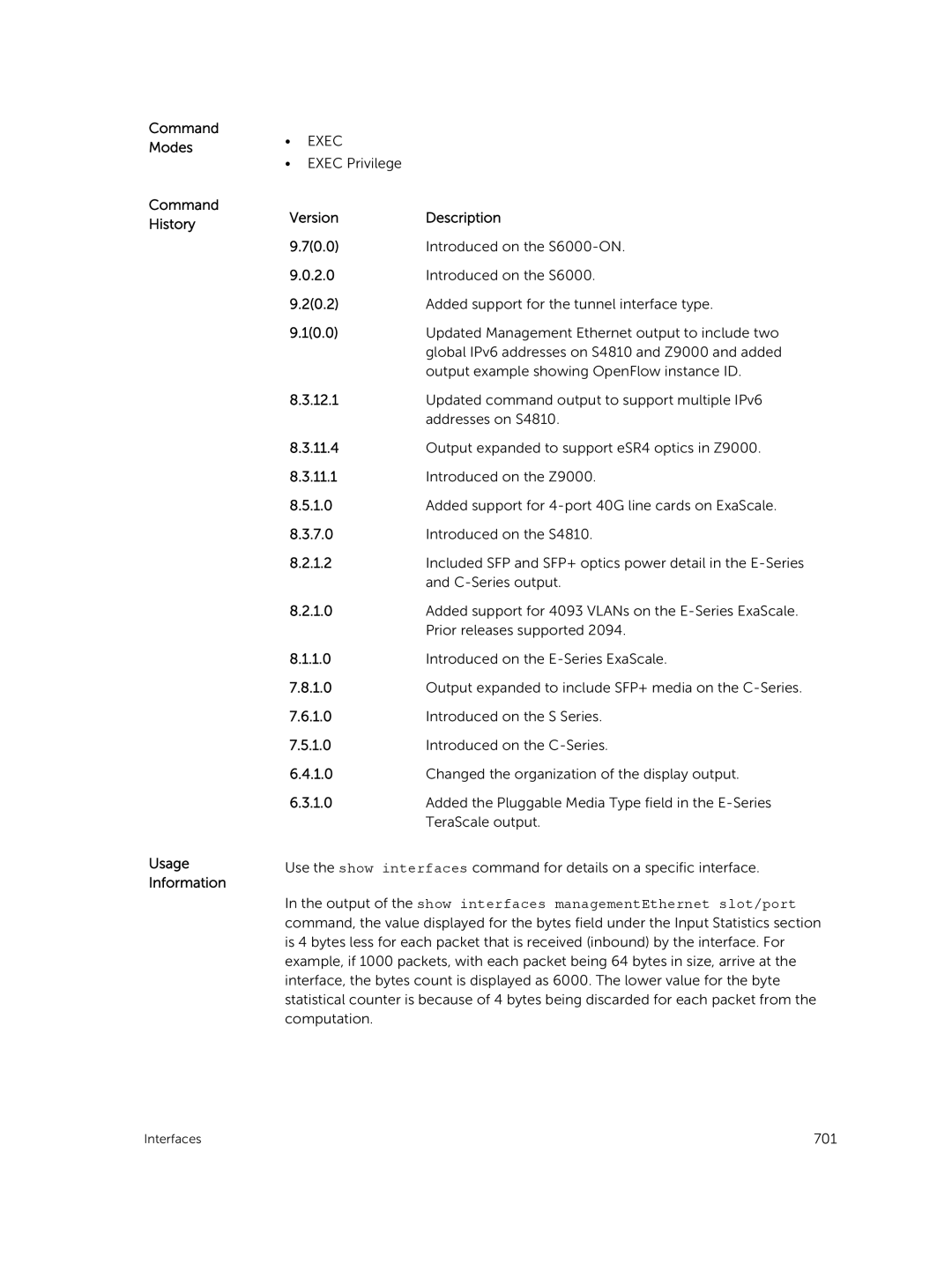 Dell 9.7(0.0) manual Added support for the tunnel interface type 