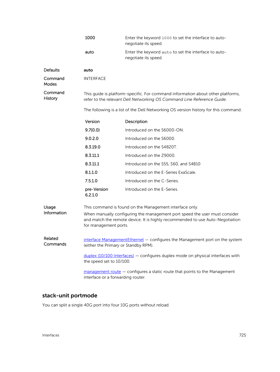 Dell 9.7(0.0) manual Stack-unit portmode, Auto 