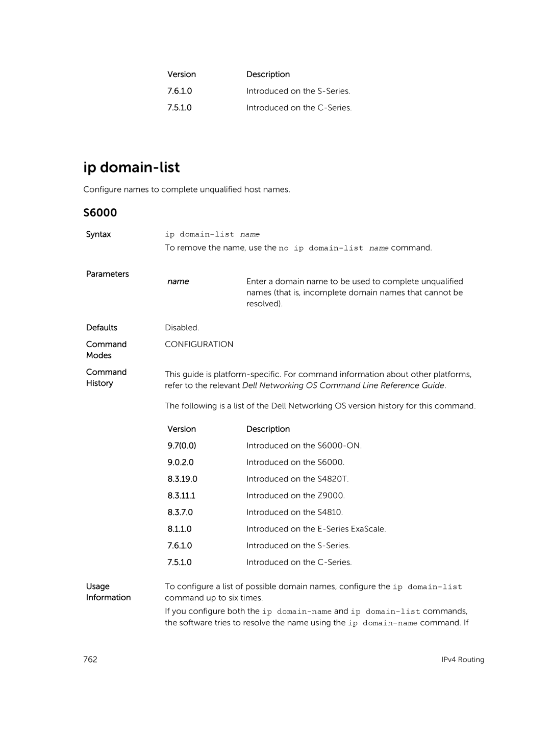 Dell 9.7(0.0) manual Ip domain-list name 