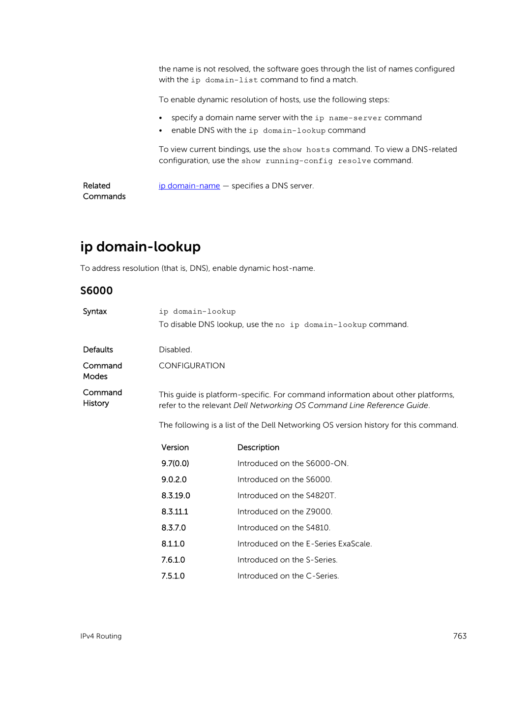 Dell 9.7(0.0) manual Ip domain-lookup 