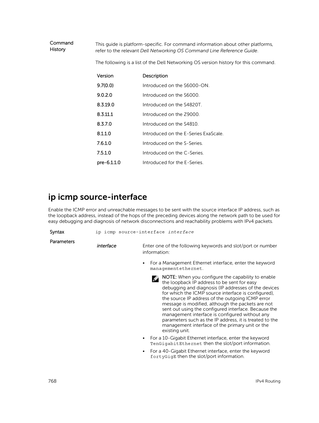 Dell 9.7(0.0) manual Ip icmp source-interface interface 