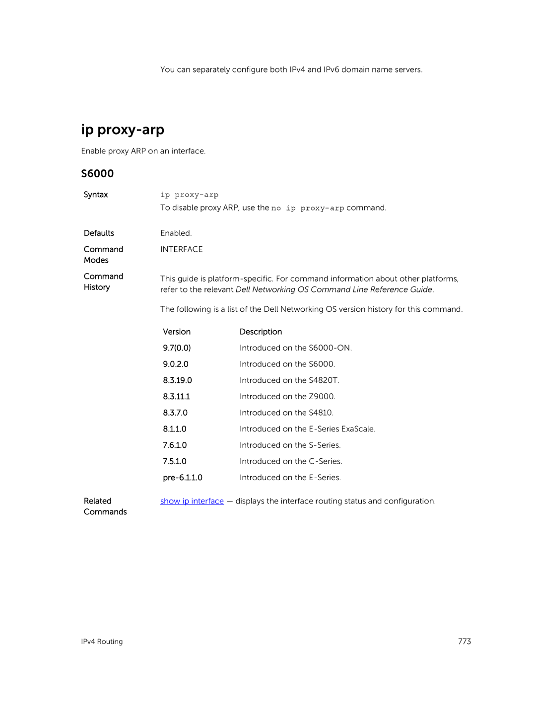 Dell 9.7(0.0) manual Ip proxy-arp 