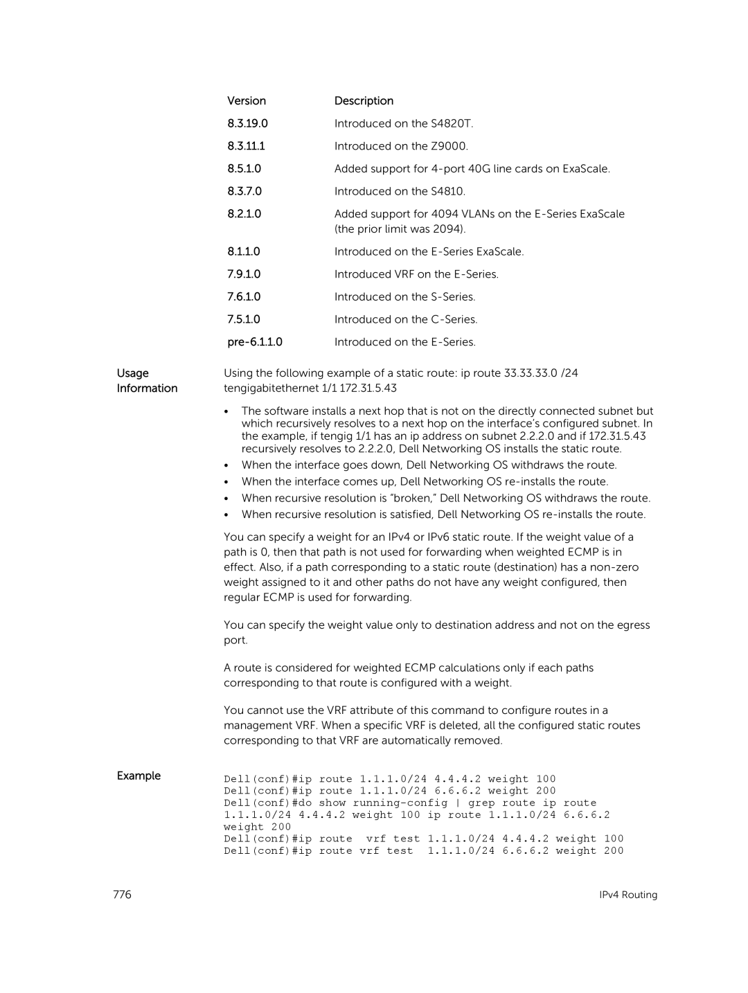 Dell 9.7(0.0) manual 776 IPv4 Routing 