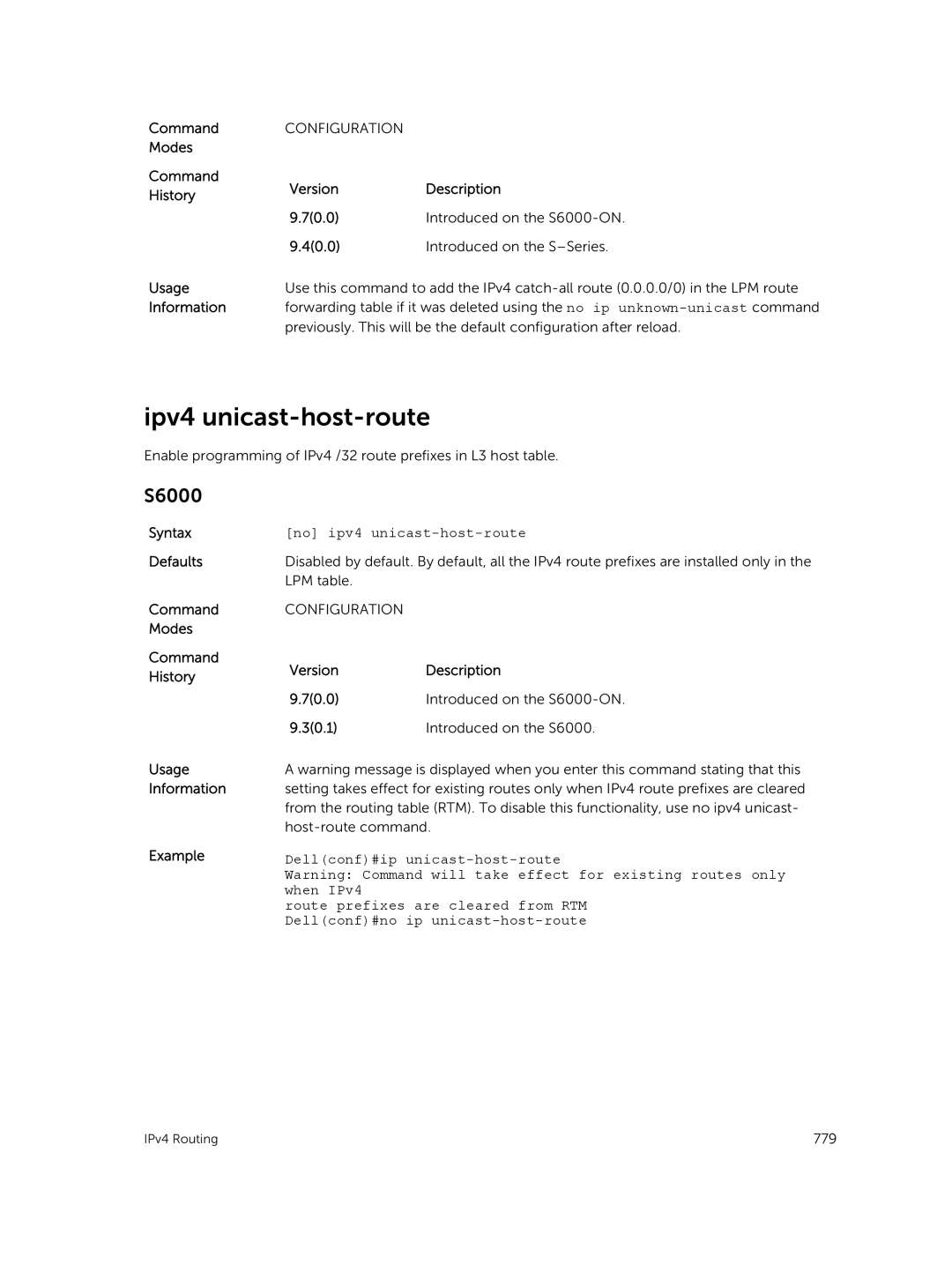 Dell 9.7(0.0) manual Ipv4 unicast-host-route 