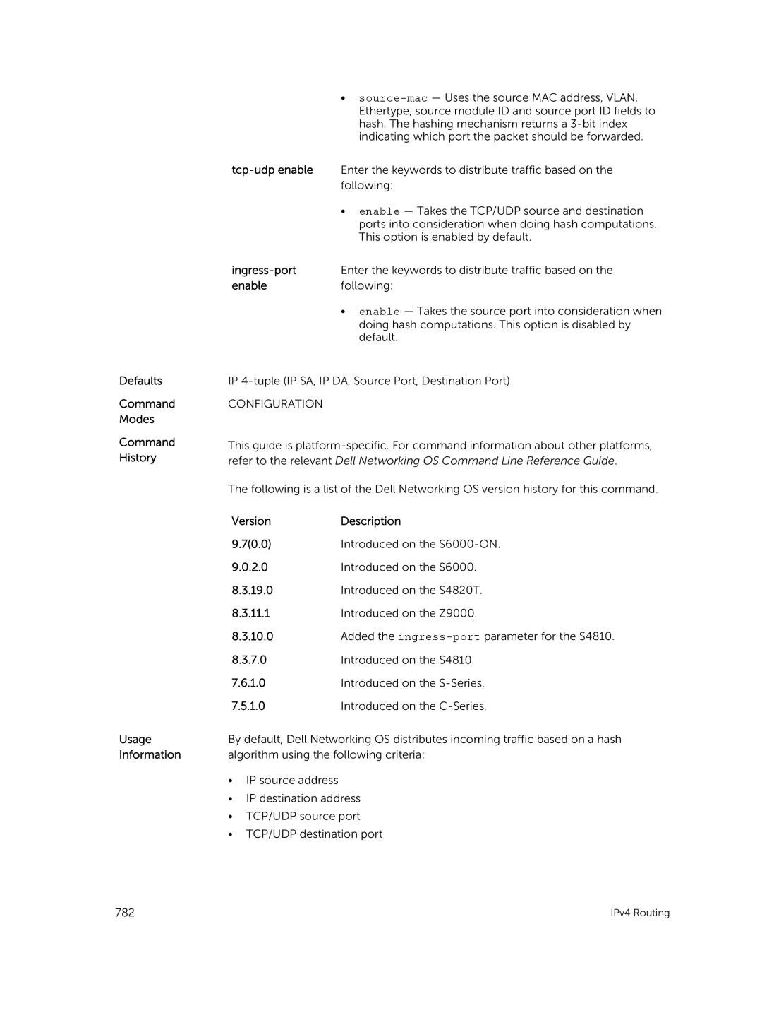 Dell 9.7(0.0) manual Tcp-udp enable, Ingress-port, Enable 