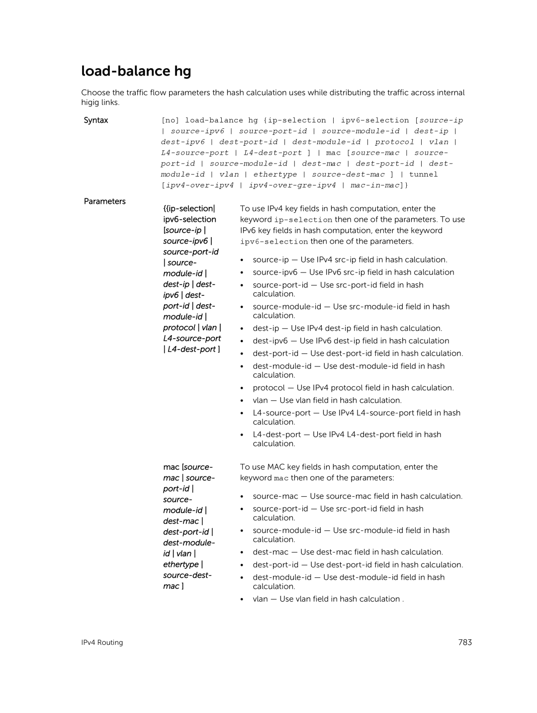 Dell 9.7(0.0) manual Load-balance hg 