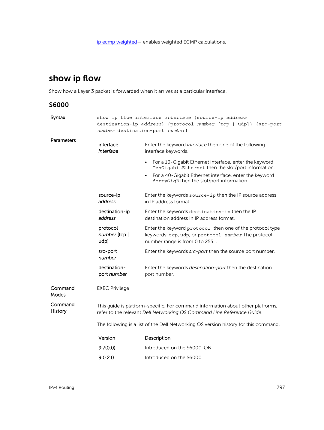 Dell 9.7(0.0) manual Show ip flow, Number tcp, Src-port 