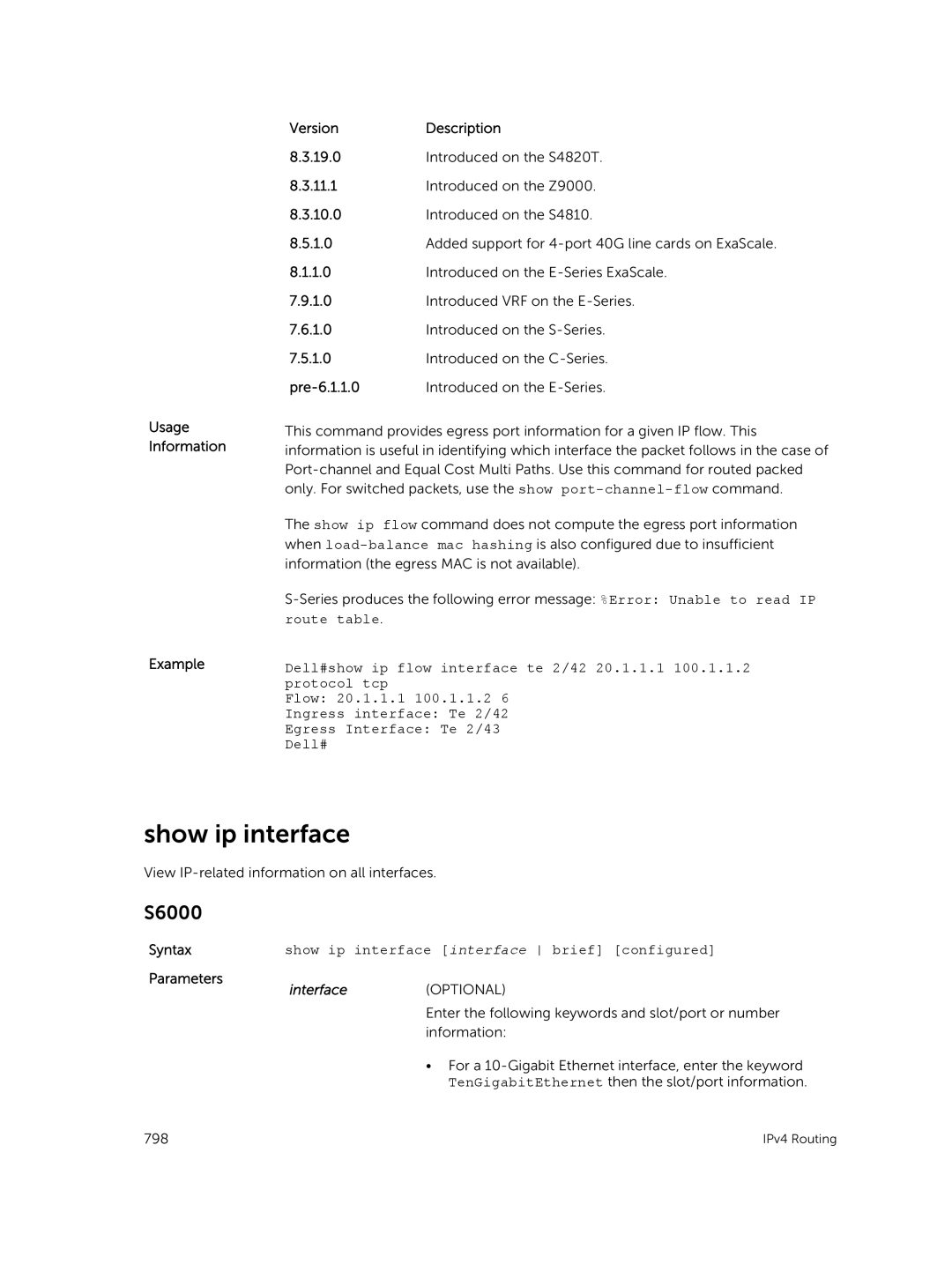 Dell 9.7(0.0) manual Show ip interface, Syntaxshow ip interface interface brief configured, InterfaceOPTIONAL 