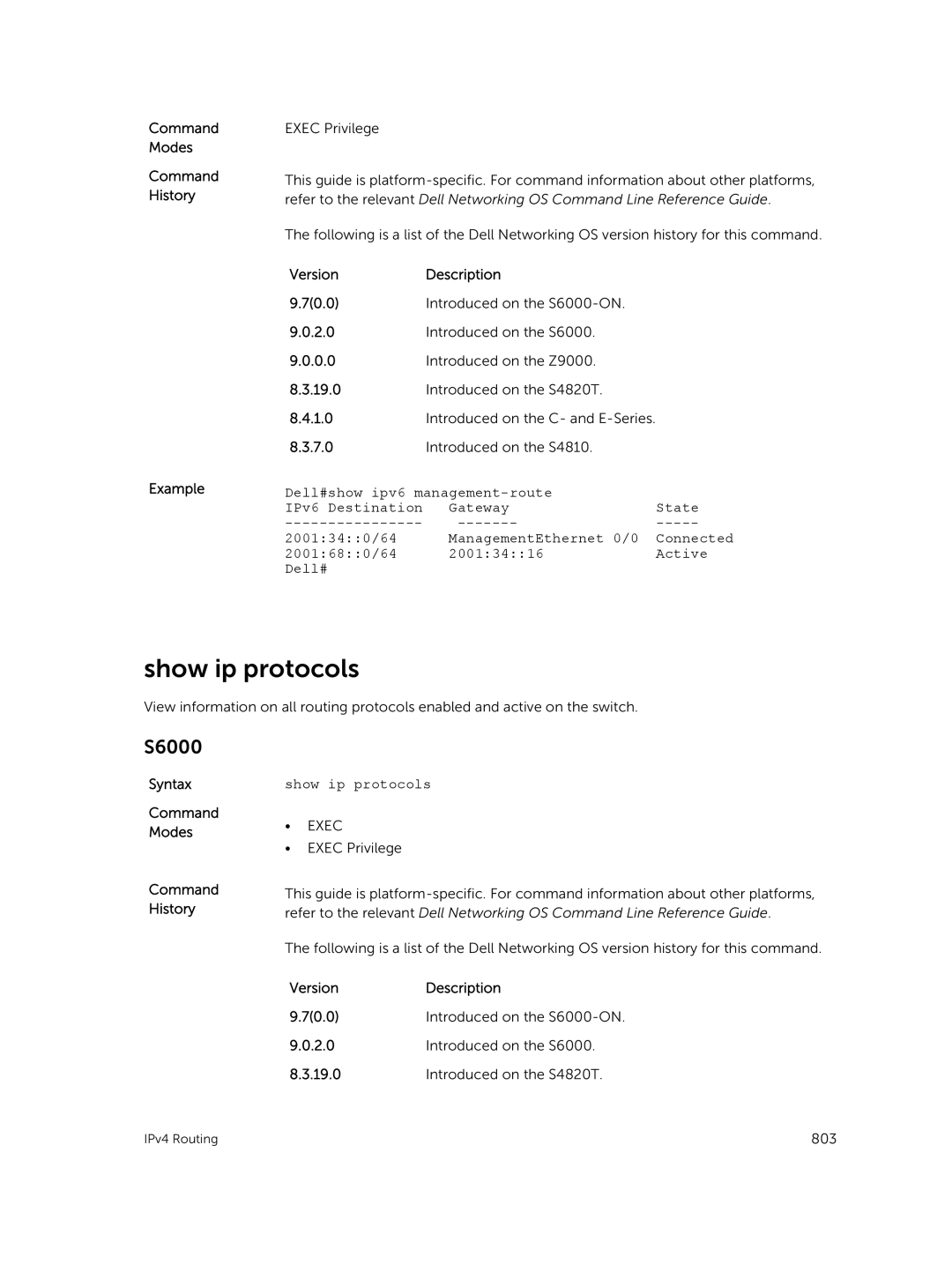 Dell 9.7(0.0) manual Show ip protocols 