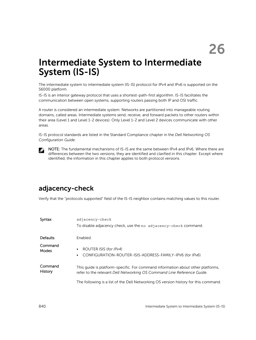 Dell 9.7(0.0) manual Intermediate System to Intermediate System IS-IS, Adjacency-check 