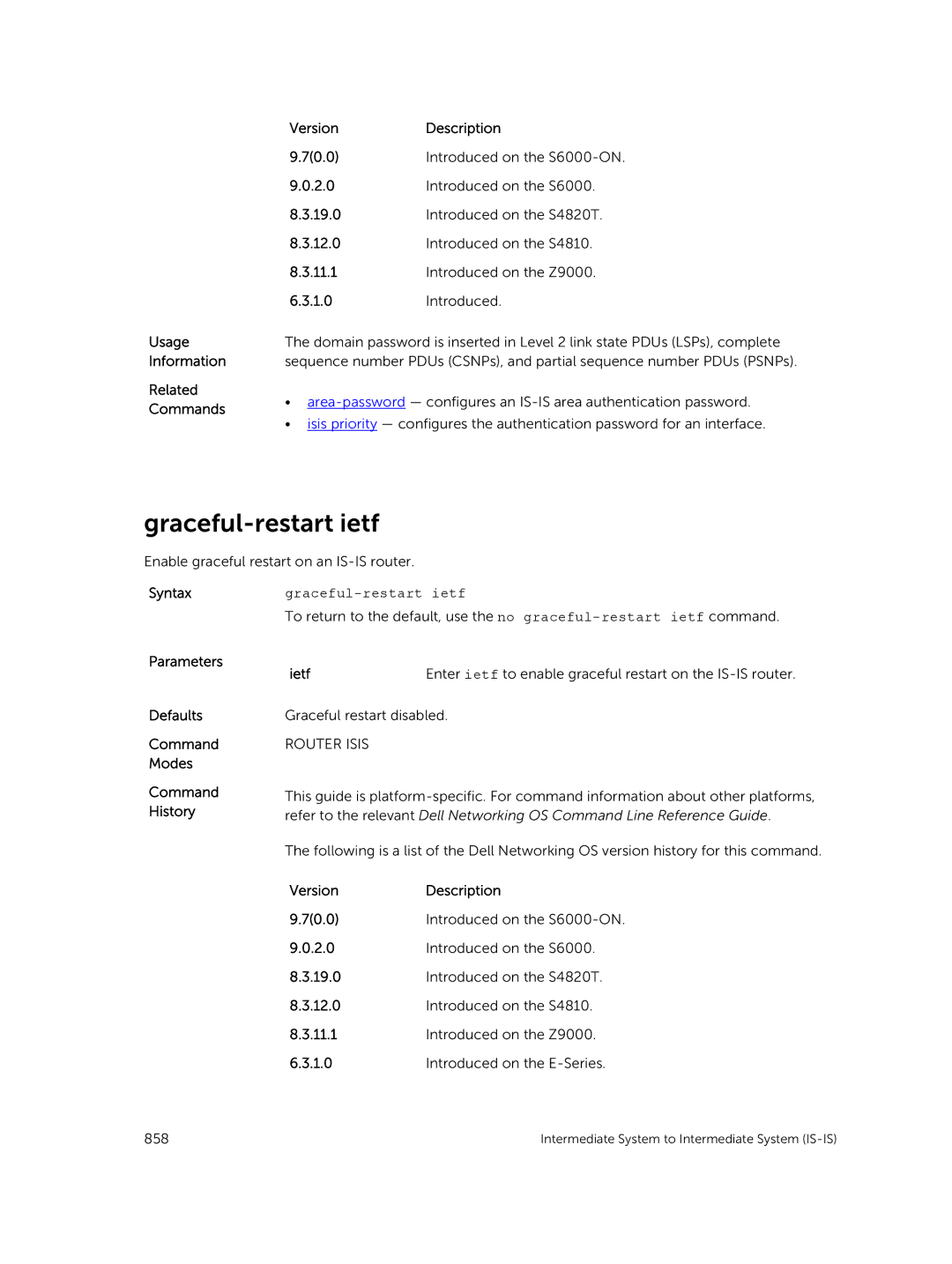 Dell 9.7(0.0) manual Graceful-restart ietf, Ietf 