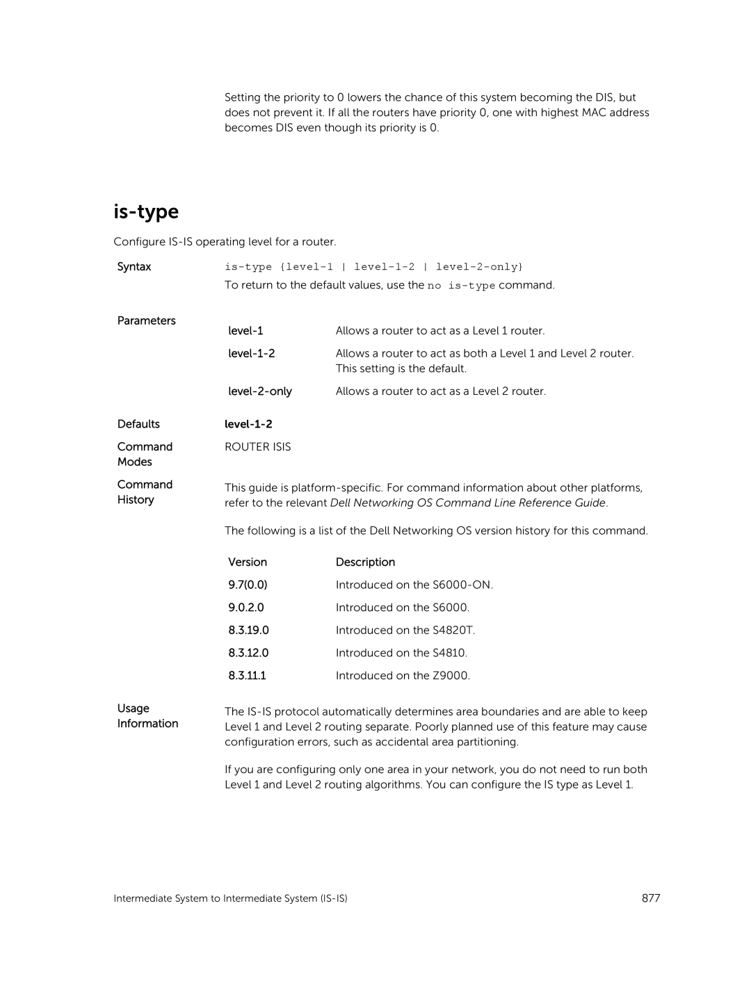 Dell 9.7(0.0) manual Is-type level-1 level-1-2 level-2-only 