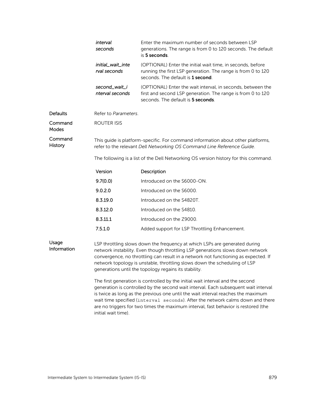 Dell 9.7(0.0) manual Interval, Initialwaitinte, Rval seconds, Secondwaiti, Nterval seconds 