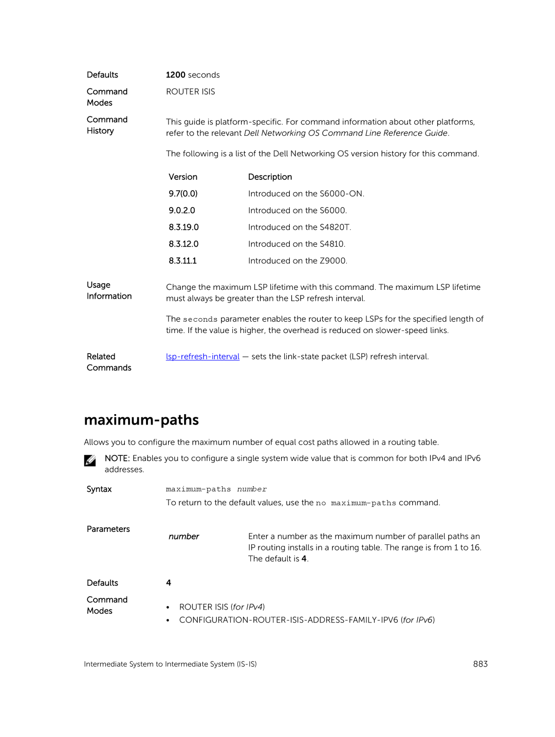 Dell 9.7(0.0) manual Maximum-paths number 