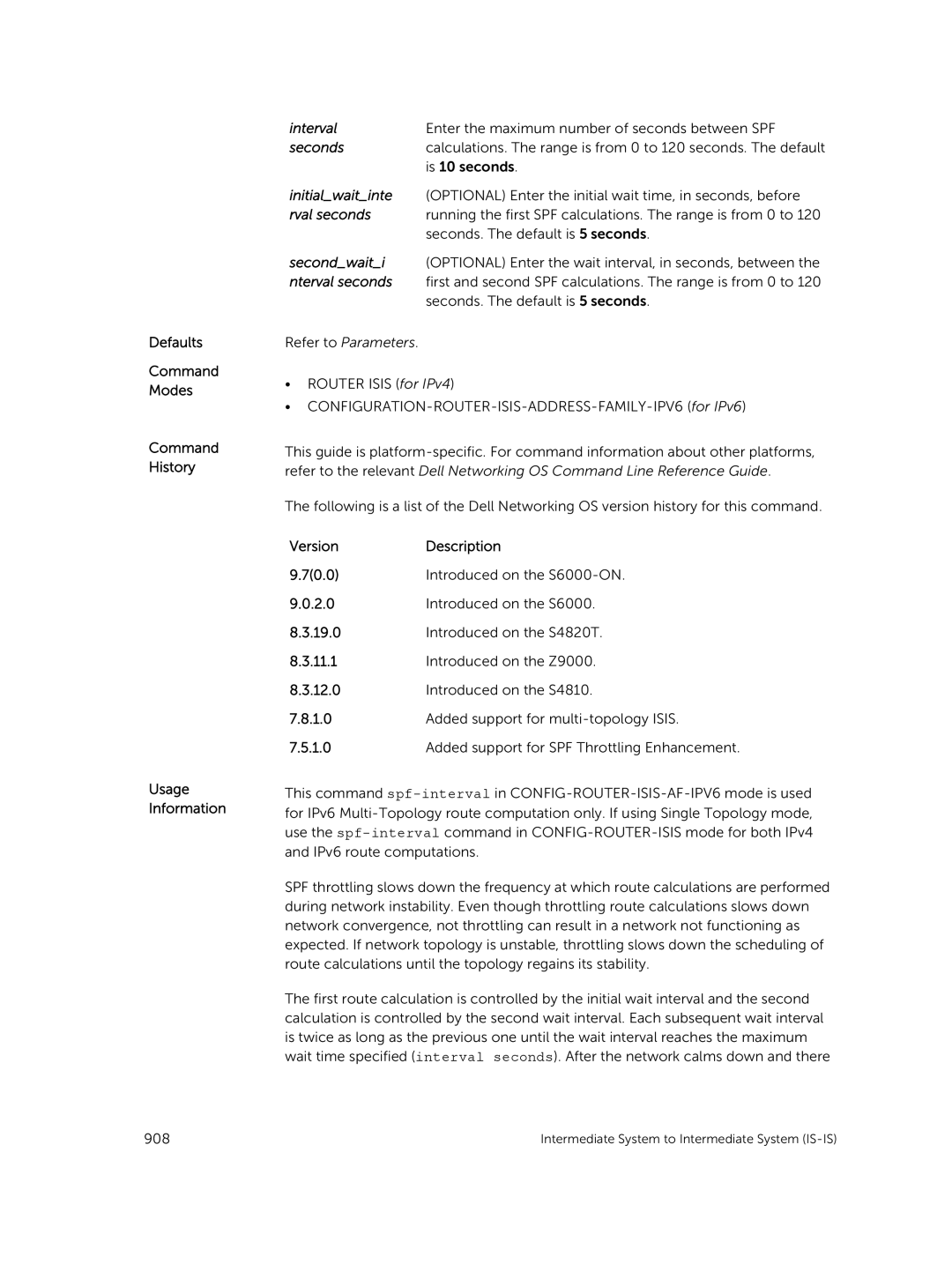 Dell 9.7(0.0) manual Enter the maximum number of seconds between SPF 