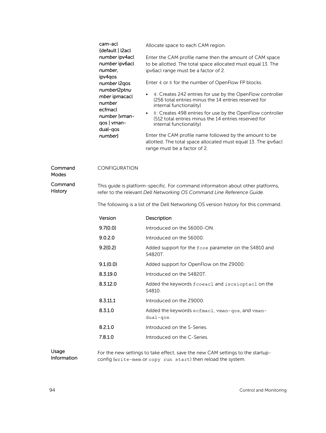 Dell 9.7(0.0) manual Command History Usage Information, 20.2 0.0 