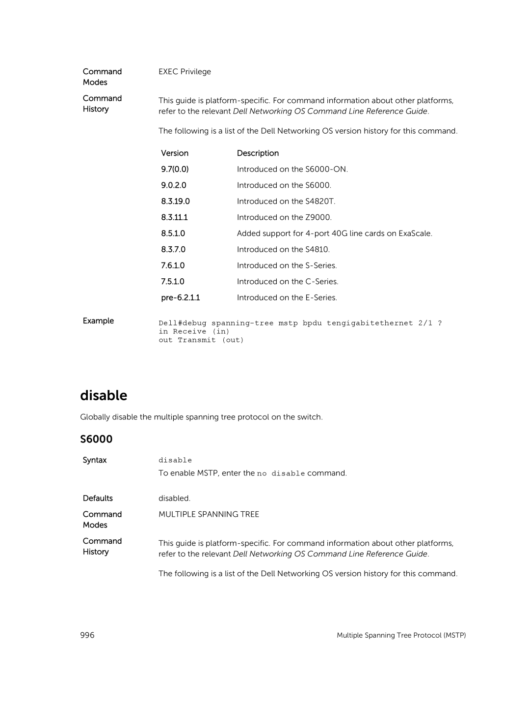 Dell 9.7(0.0) manual Multiple Spanning Tree 