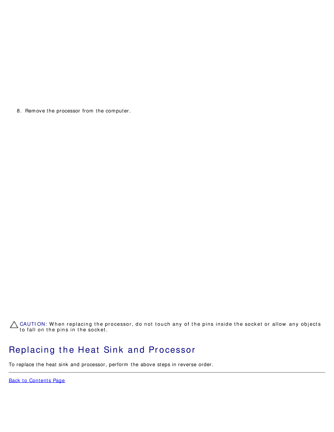 Dell 980 service manual Replacing the Heat Sink and Processor 